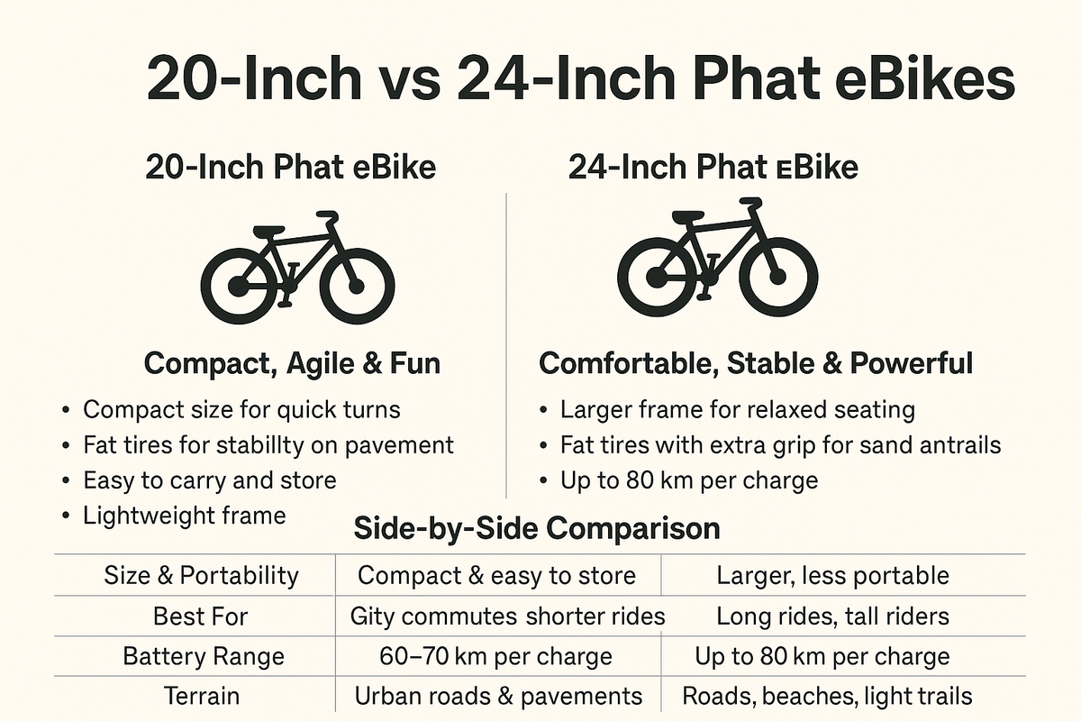 20-Inch vs 24-Inch Phat eBikes: Which One Is Right for You?