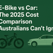 E-Bike vs Car: The 2025 Cost Comparison Australians Can’t Ignore